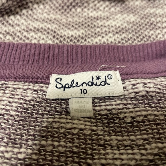 Splendid kid purple & white sweater sz 10 - Picture 5 of 7
